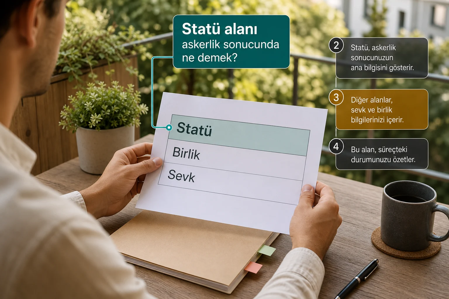 Açıklamalı görsel: Statü alanı askerlik sonucunda ne demek? - Askerlik Sınıflandırma Sonucu Ne Demek? Statü, Birlik ve Sevk Bilgileri